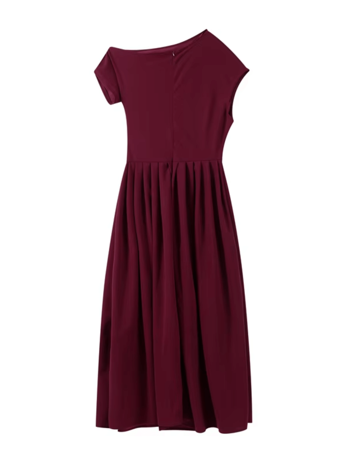 Vestido Maxi com Ombro Assimétrico e Saia Plissada Sofisticada – Luana [FRETE FULL]