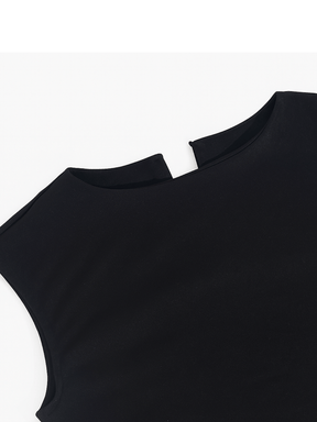 Vestido Longo Sem Mangas com Design Bicolor Diagonal Elegante - Alane [FRETE FULL]