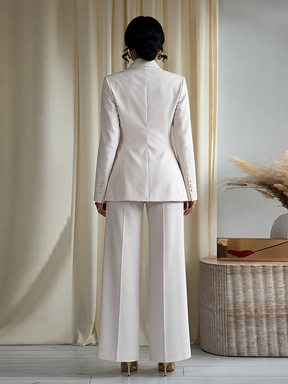 Conjunto em Alfaiataria com Blazer Transpassado e Calça Wide Leg - Dara