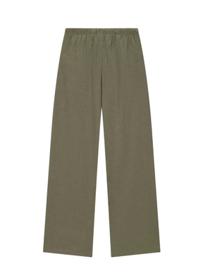 Conjunto em Sarja com Jaqueta Cropped Franzida e Calça Wide Leg - Yoná