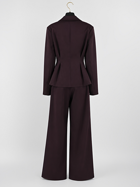 Conjunto em Alfaiataria com Blazer Peplum Decote V Calça Pantalona - Lizie