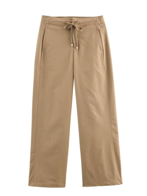 Conjunto em Sarja Jaqueta Oversized Ajustável e Calça Wide Leg - Monique