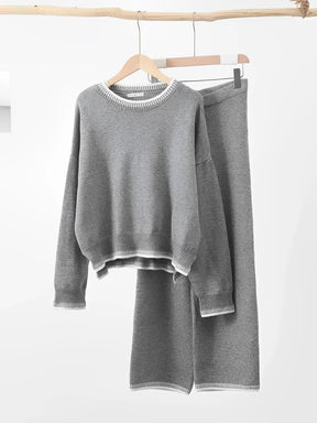 Conjunto Feminino com Suéter e Calça com Detalhes em Crochê – Íris
