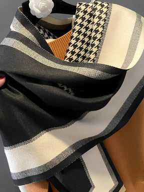 Cachecol Feminino em Caxemira Estampa Tweed Sofisticada - Marise