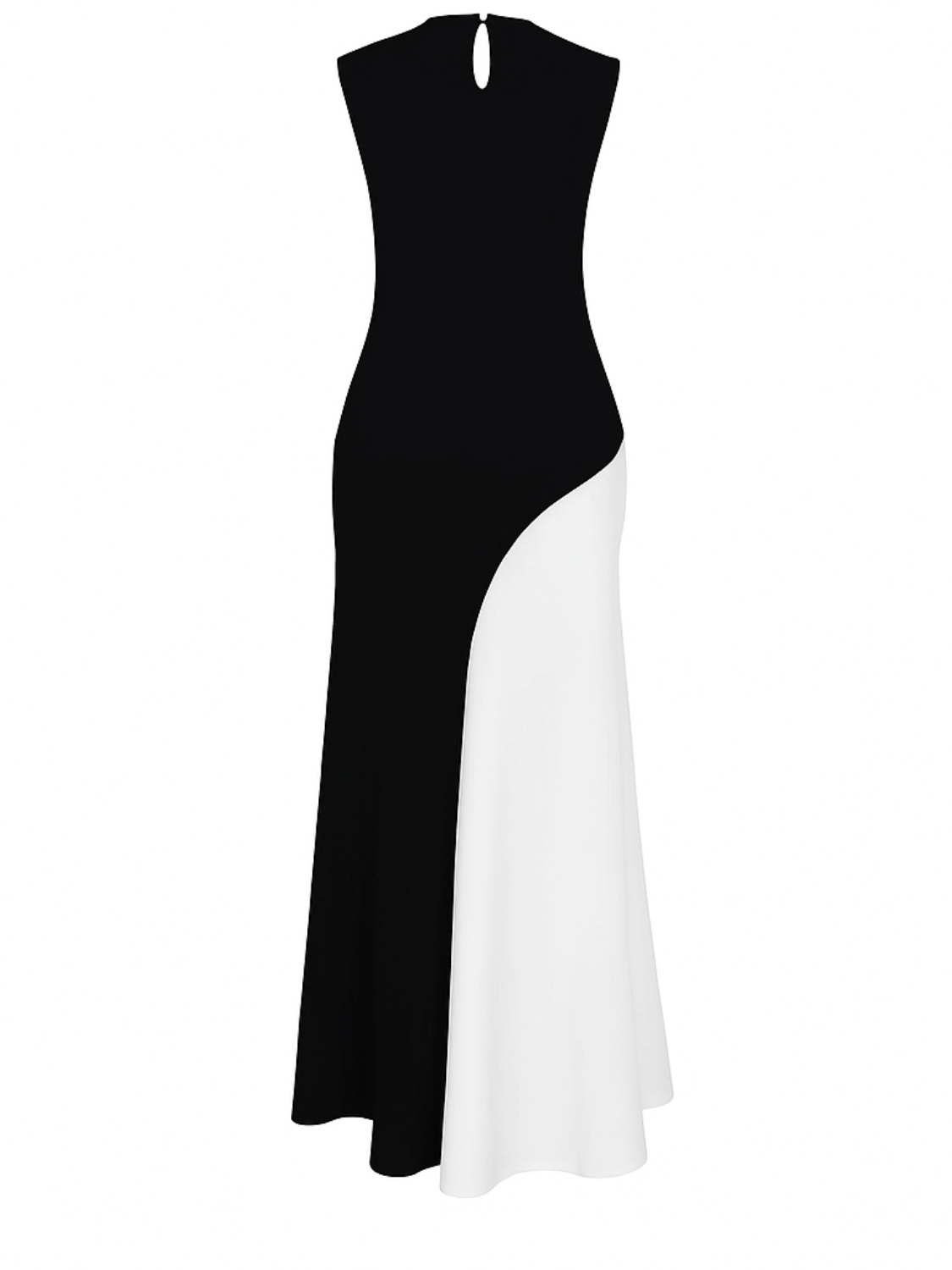 Vestido Longo Sem Mangas com Design Bicolor Diagonal Elegante - Alane [FRETE FULL]