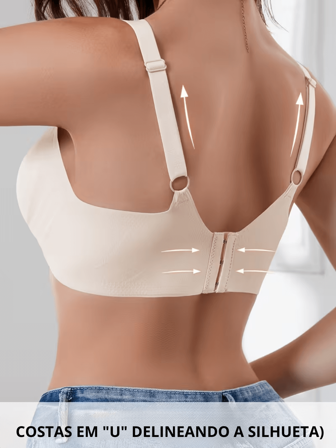 Sutiã Sem Costura com Bojo 3D Costas em U e Efeito Push Up – Aisha