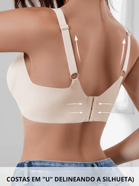 Sutiã Sem Costura com Bojo 3D Costas em U e Efeito Push Up – Aisha
