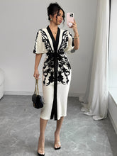 Vestido Midi Floral Arabesco com Manga Morcego Elegante - Inez [FRETE FULL]