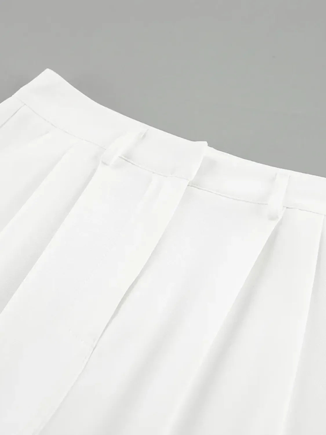 Calça Pantalona Branca Feminina com Cintura Alta Fecho e Zíper – Zoe