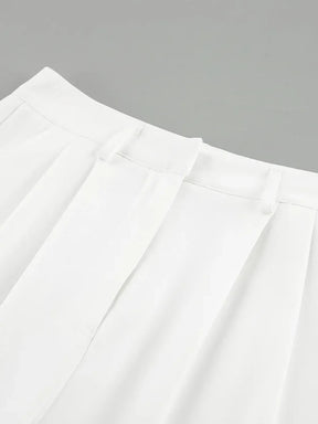 Calça Pantalona Branca Feminina com Cintura Alta Fecho e Zíper – Zoe