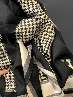 Cachecol Feminino em Caxemira Estampa Tweed Sofisticada - Marise