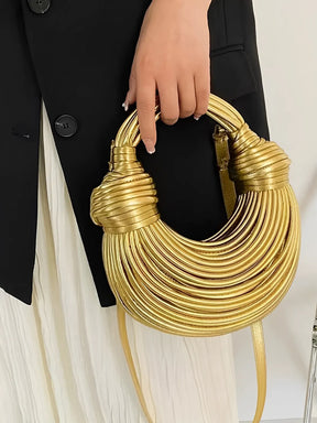 Bolsa Feminina Clutch de Mão com Detalhes em Cordas e Nós - Crada