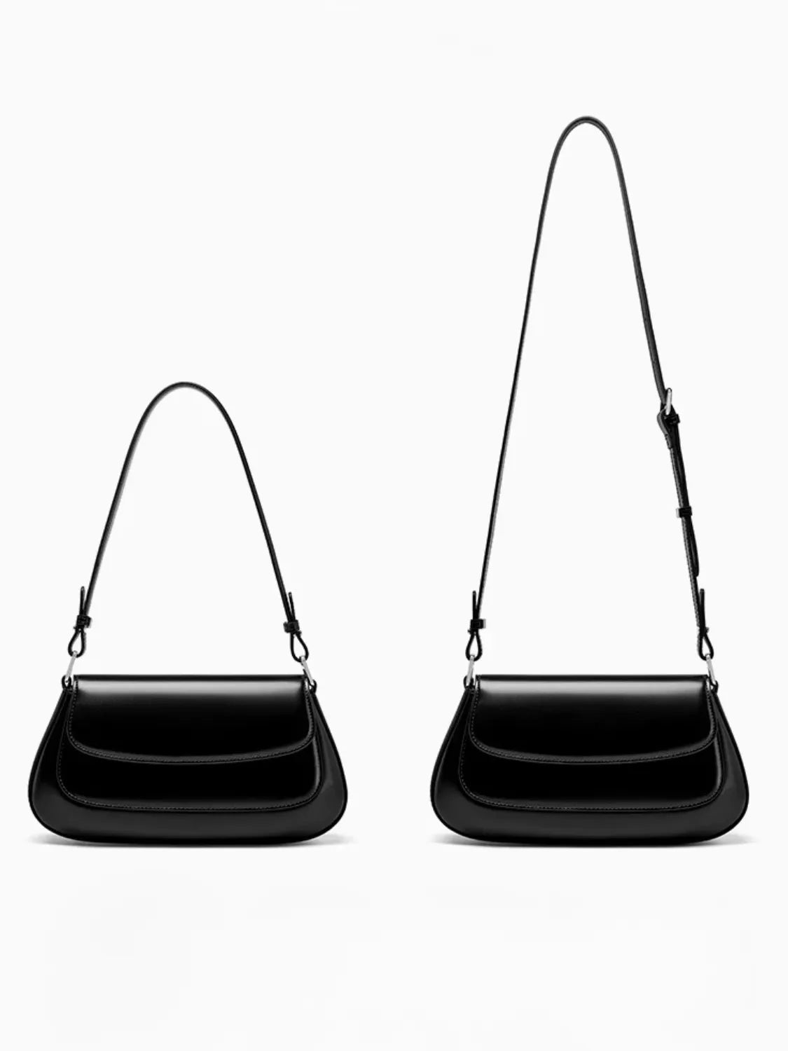 Bolsa Baguete Tiracolo em Couro Genuíno com Alça Ajustável – Briana