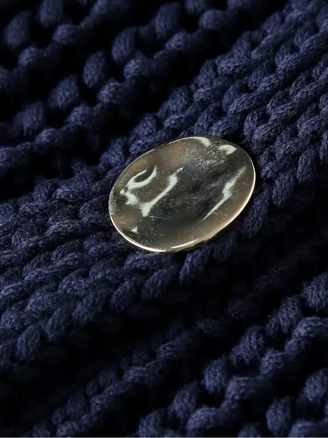 Cardigan de Tricô Ponto Grosso com Botões e Bolsos - Seraphine