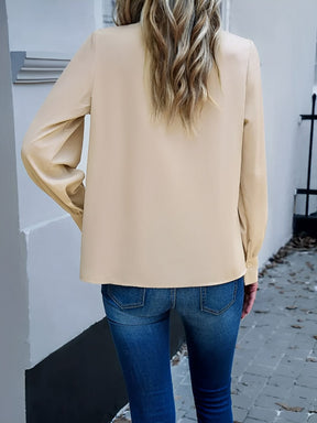Camisa Franzida com Gola Redonda e Mangas Longas - Angelina [FRETE FULL]