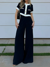 Conjunto Feminino Confortável Blusa Cropped com Botões e Calça de Cintura Alta - Victoria [FRETE FULL]