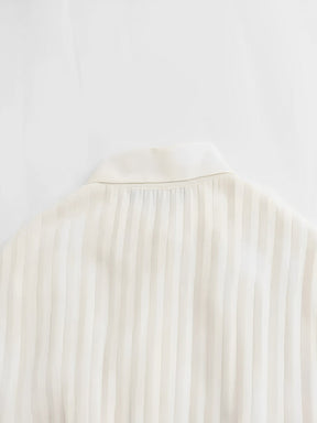 Vestido Chemise Midi Plissado com Botões Frontais – Fleur
