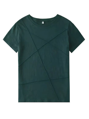 Blusa Básica com Relevo em Algodão e Decote Redondo – Lina