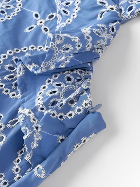 Vestido Longo Laise Recortes na Cintura e Babados - Catarina