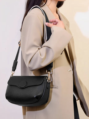Bolsa Feminina Tiracolo com Alça Larga e Bolsos com Zíper – Jasmin