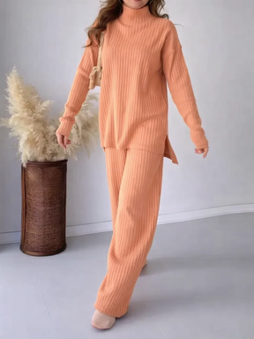 Conjunto de Tricô Canelado com Suéter Mullet e Calça Pantalona - Grace [FRETE FULL]
