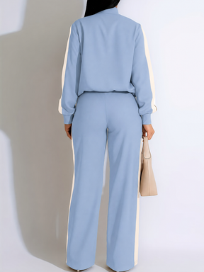 Conjunto Esportivo com Jaqueta Bomber e Calça Wide Leg Ajustável-  Zaia