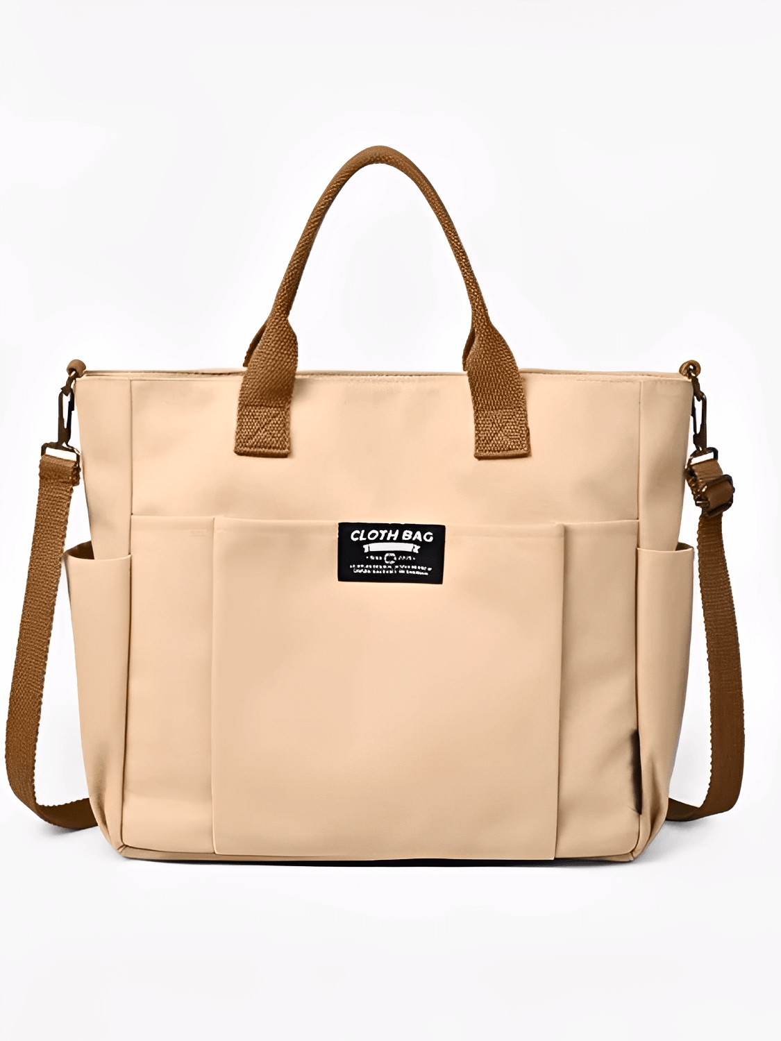 Bolsa Grande em Lona com Alça Ajustável Removível e Bolsos – Rania