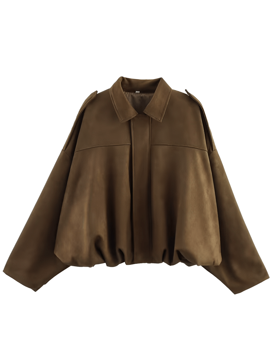 Jaqueta Bomber Oversized em Camurça com Recortes – Ione [FRETE FULL]