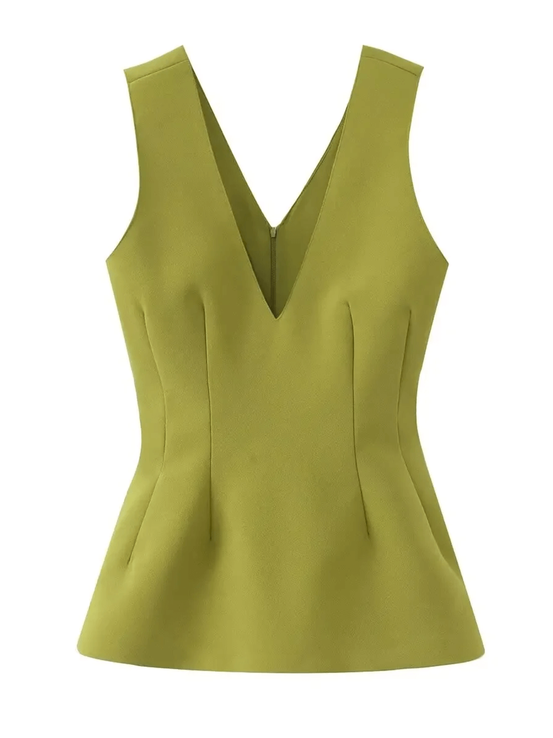 Blusa Peplum Acinturada com Decote V e Zíper nas Costas – Marisa