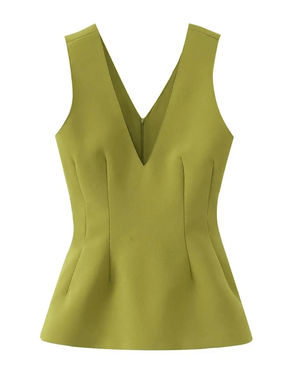Blusa Peplum Acinturada com Decote V e Zíper nas Costas – Marisa