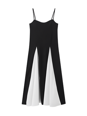 Vestido Longo com Decote Coração Alças Finas e Corpete Ajustado – Celine