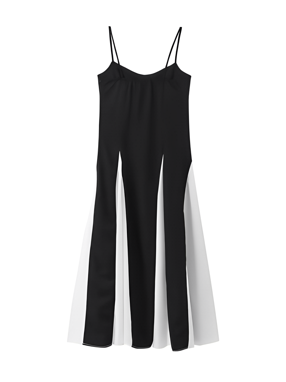 Vestido Longo com Decote Coração Alças Finas e Corpete Ajustado – Celine