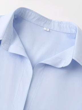 Camisa Oversized de Manga Longa com Colarinho Virado e Botões – Lane [FRETE FULL]